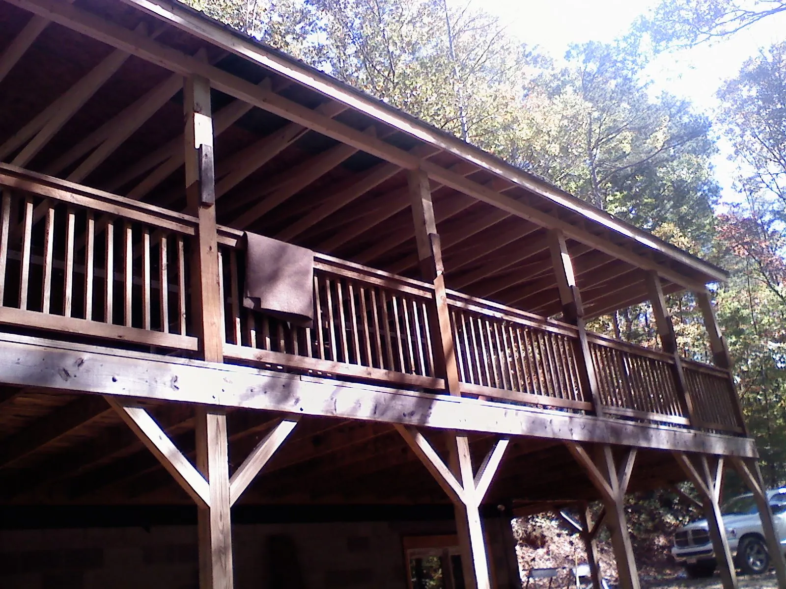 Timber framing under a new elevated porch and deck — Roof Leak Repair in Poughquag by Roofing Brothers